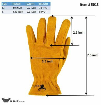 JustForKids Leather Kids Garden & Work Gloves Elastic Back - Image 4