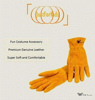 JustForKids Leather Kids Garden & Work Gloves Elastic Back - Image 8