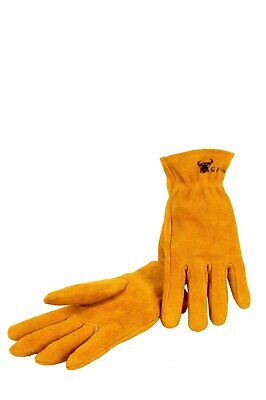 JustForKids Leather Kids Garden & Work Gloves Elastic Back