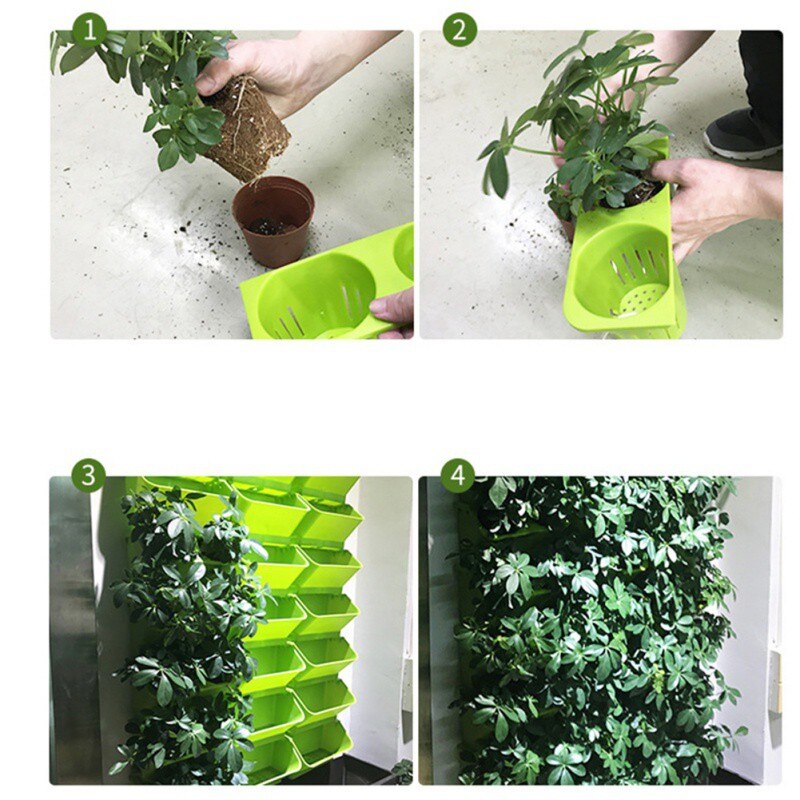 Vertical Plant Wall Hanging Green Pot Beautiful Wall Flowerpot Gardening - Image 5