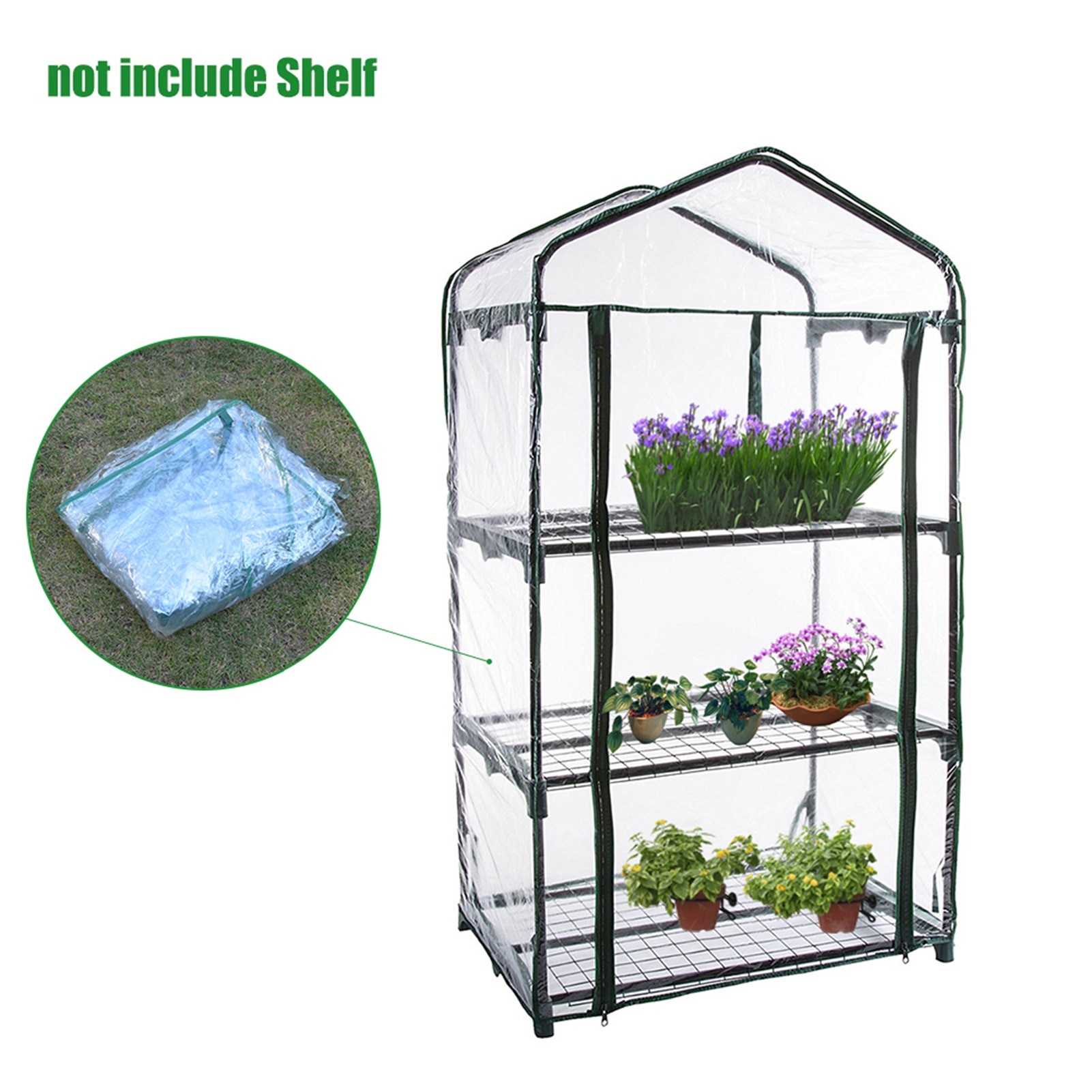PVC Garden Greenhouse Shed Mini Garden Greenhouse Cover Without Iron Stand - Image 4
