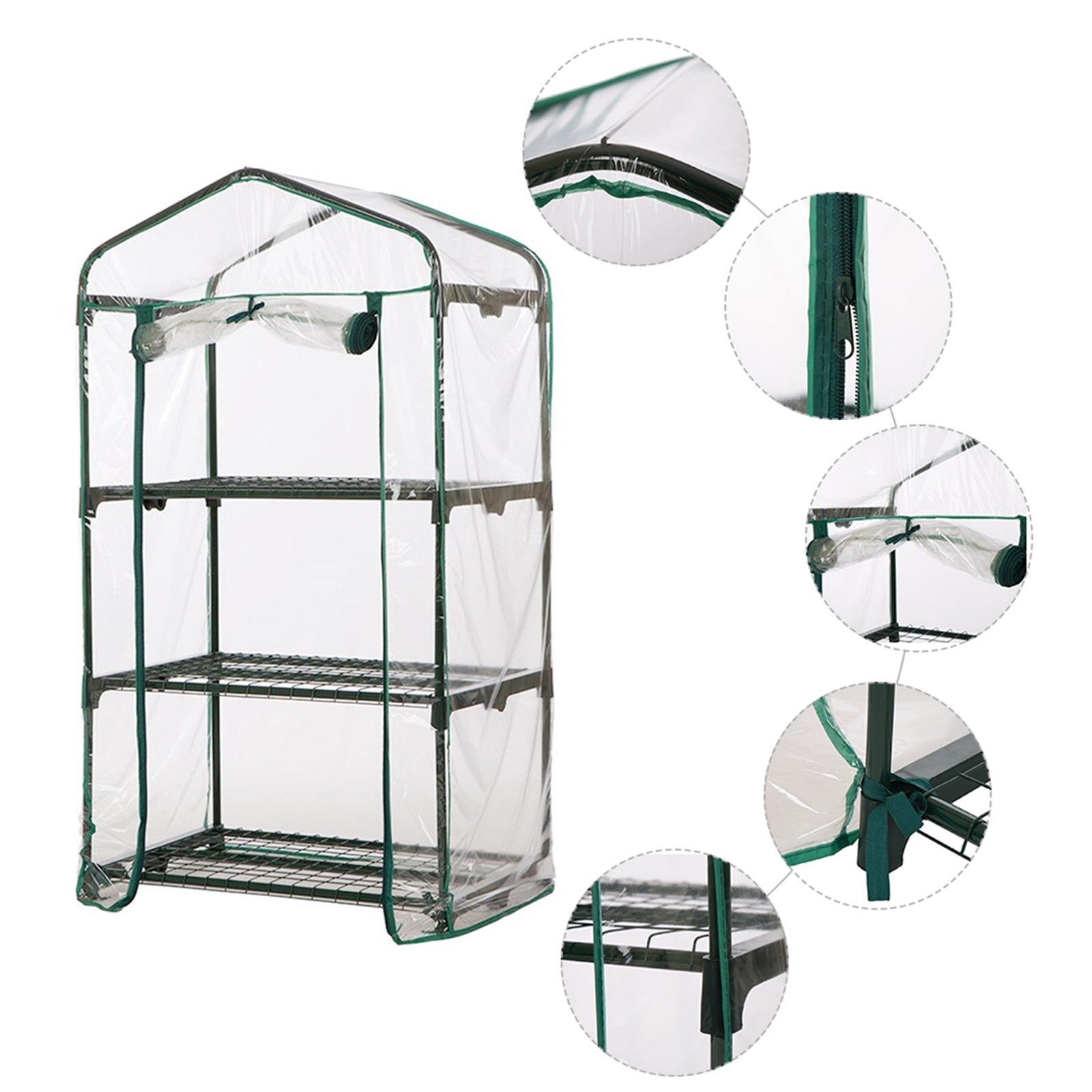 PVC Garden Greenhouse Shed Mini Garden Greenhouse Cover Without Iron Stand - Image 5