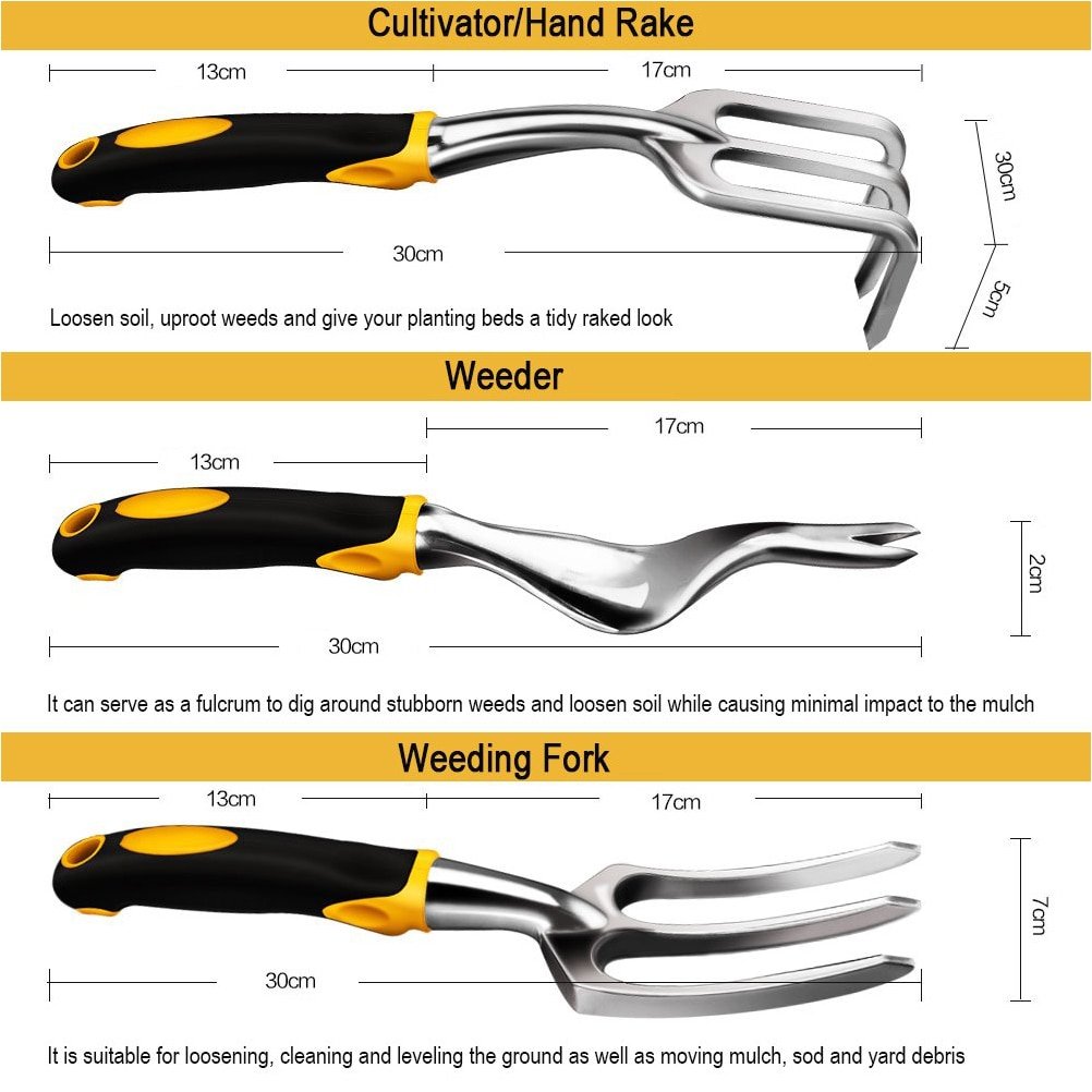 8PCS Garden Planting Tools With Soft Handle Gloves Hand Weeder And Trowel Cultivator - Image 4