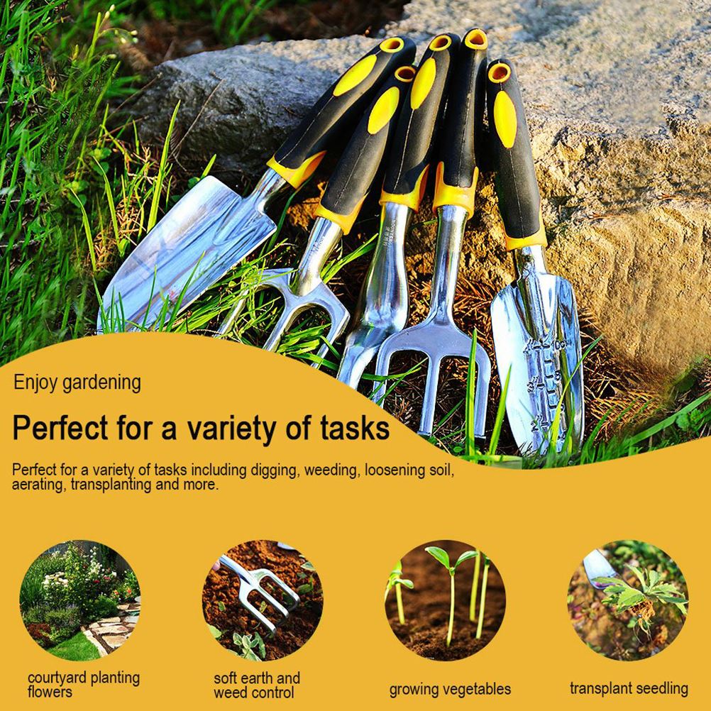 8PCS Garden Planting Tools With Soft Handle Gloves Hand Weeder And Trowel Cultivator - Image 6