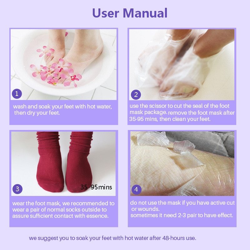 Feet Exfoliating Foot Masks Pedicure Socks Exfoliation Scrub for Feet Mask Remove Dead Skin Heels Foot Peeling Mask For Foot Spa - Image 5