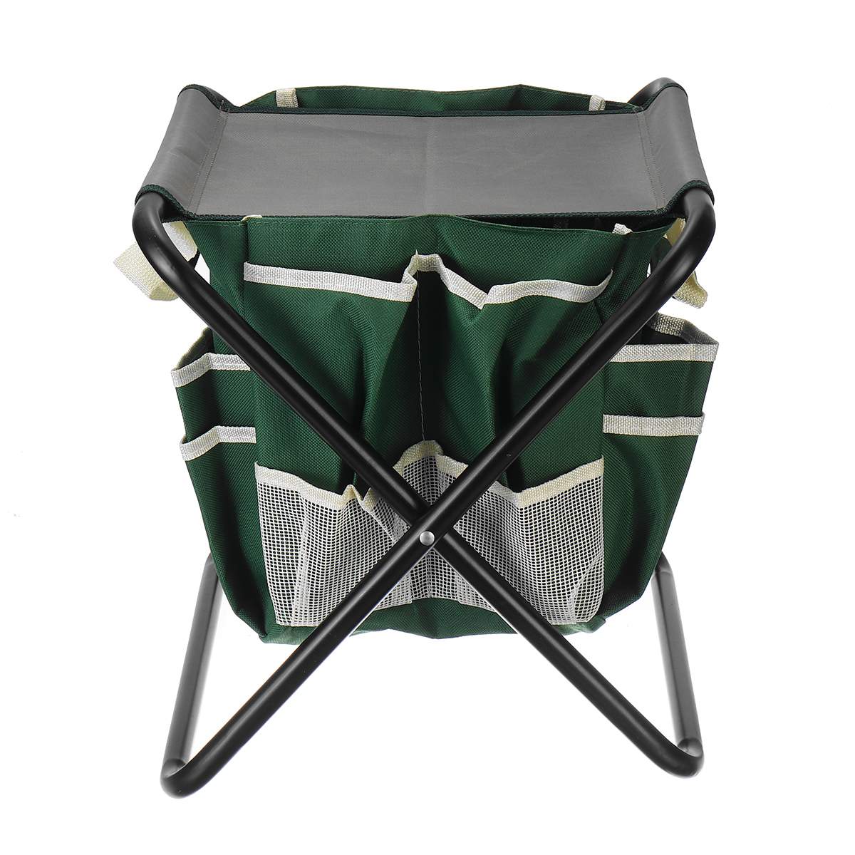 Folding Portable Garden Stool Seat Stainless Steel with Tool Storage Bag Outdoor Camping Foldable Garden Bench - Image 4