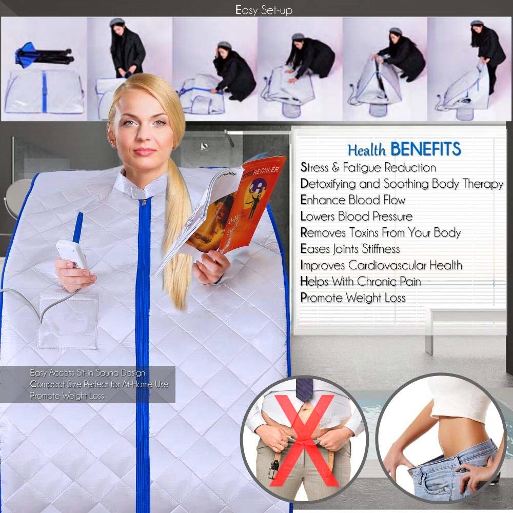 Far Infrared Sauna Spa Portable Slimming Negative Ion Detox Therapy Heater - Image 5