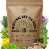 15 Medicinal & Tea Herb Seeds Variety Pack for Planting Indoor & Outdoors. 3600+ Non-GMO Heirloom Herbal Garden Seeds: Anise, Borage, Cilantro, Chamomile, Dandelion, Rosemary, Peppermint Seeds & More