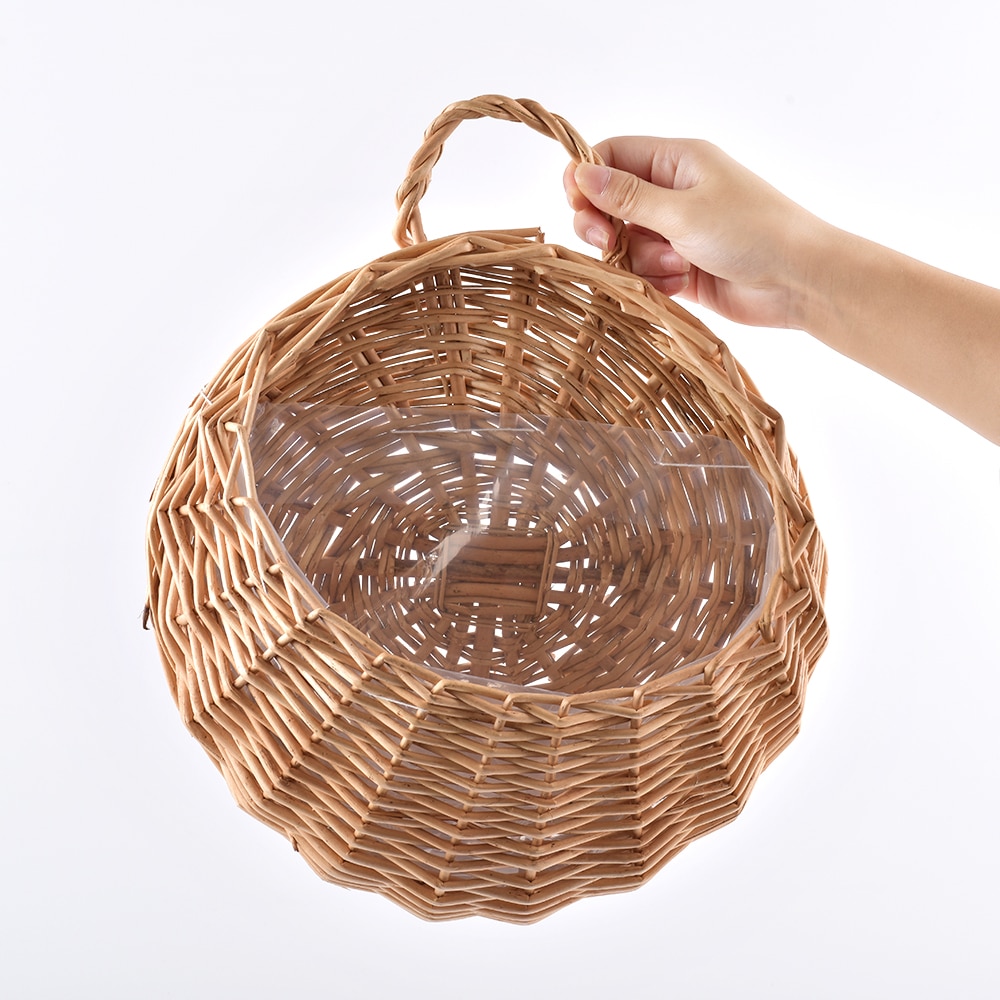 Flower Planter Wall Hanging Wicker Basket Garden Vine Pot Plants Holder - Image 5