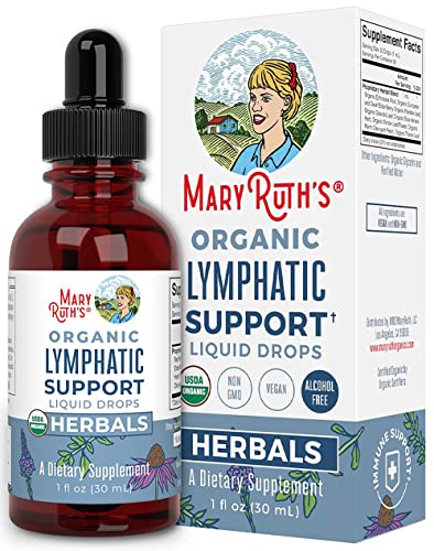Lymphatic Support Drops | USDA Organic Lymphatic Cleanse for Immune Support | with Echinacea & Elderberry | Antioxidant & Immune Defense | Vegan | Non-GMO |